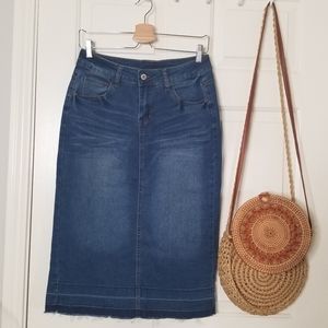 Jean midi skirt